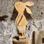 lapin de pâques en bois massif décoration